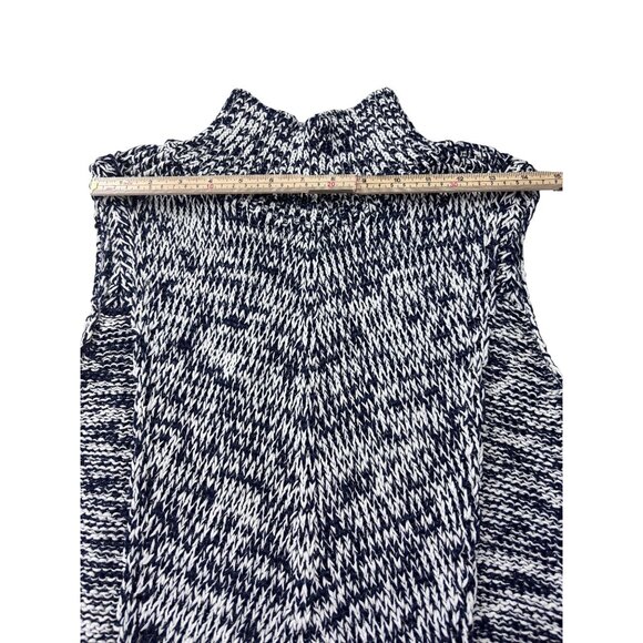 White House Black Market Sleeveless Marled Knit Turtleneck Sweater Top Size S Bl - Picture 8 of 10